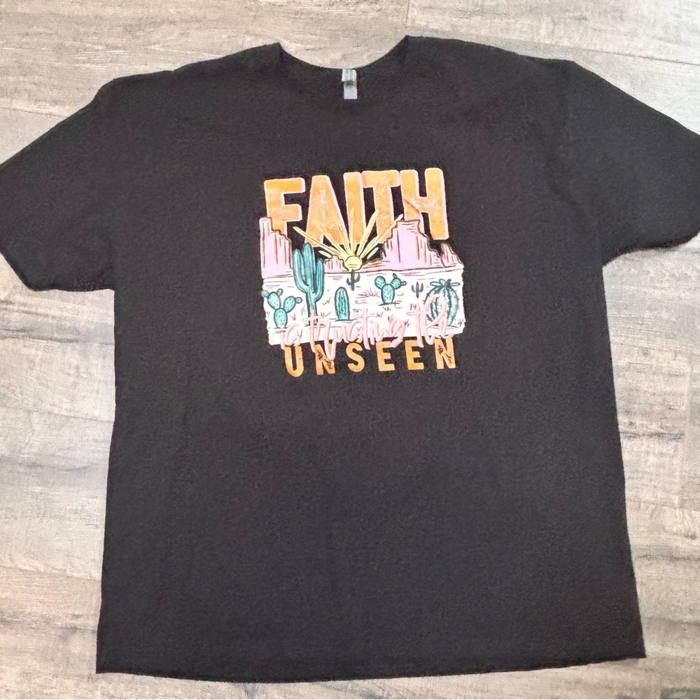 Next Level Apparel Black Faith Graphic Tee